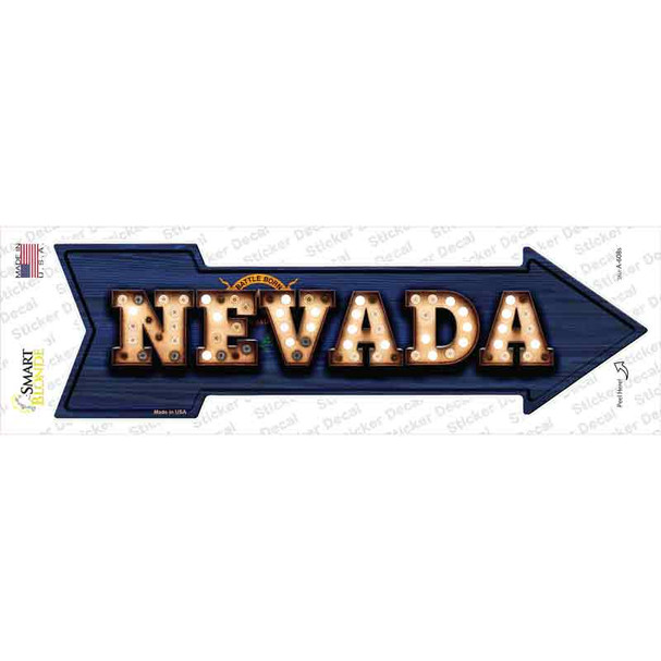 Nevada Bulb Lettering Novelty Arrow Sticker Decal