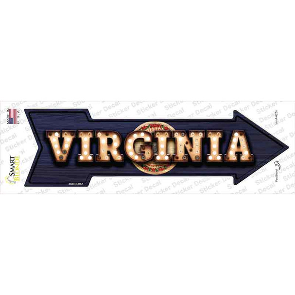 Virginia Bulb Lettering Novelty Arrow Sticker Decal