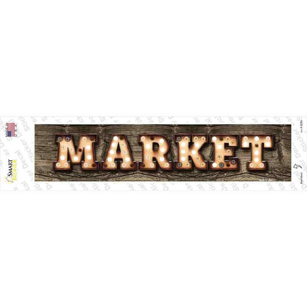 Market Bulb Lettering Novelty Narrow Sticker Decal