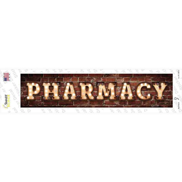 Pharmacy Bulb Lettering Novelty Narrow Sticker Decal