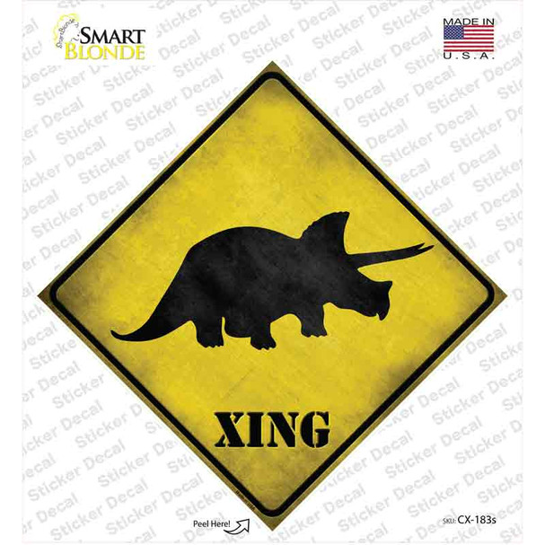 Triceratops Xing Novelty Diamond Sticker Decal