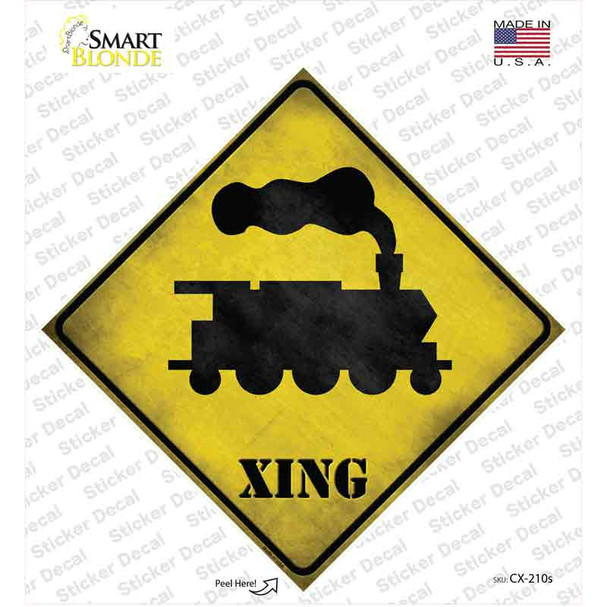 Train Xing Novelty Diamond Sticker Decal