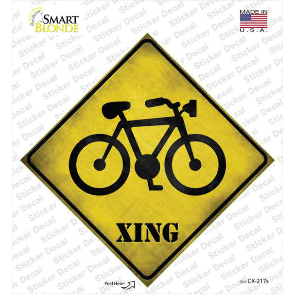 Bicycle Xing Novelty Diamond Sticker Decal