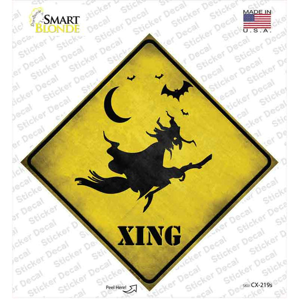 Spooky Witch Xing Novelty Diamond Sticker Decal