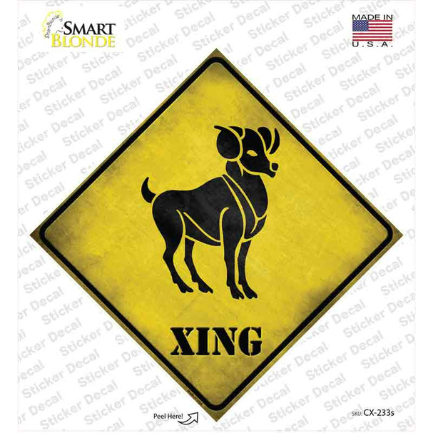 Aries Zodiac Animal Xing Novelty Diamond Sticker Decal