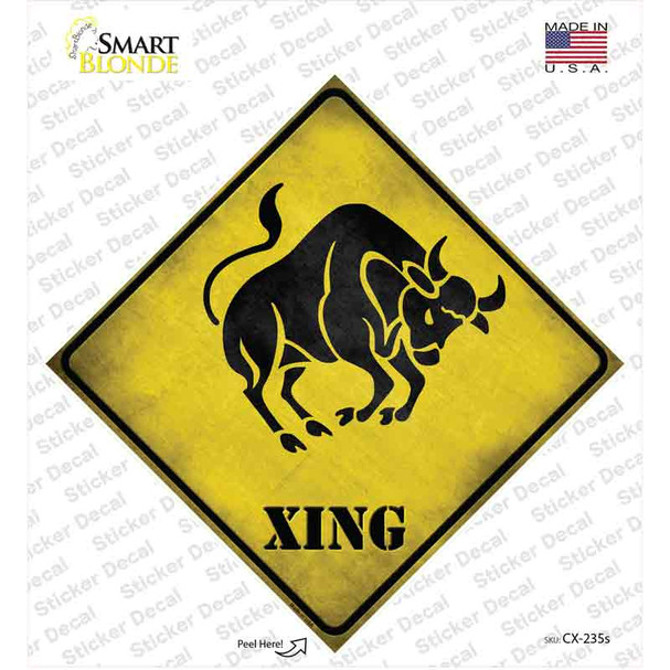 Taurus Zodiac Animal Xing Novelty Diamond Sticker Decal