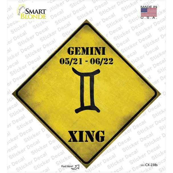 Gemini Zodiac Symbol Xing Novelty Diamond Sticker Decal