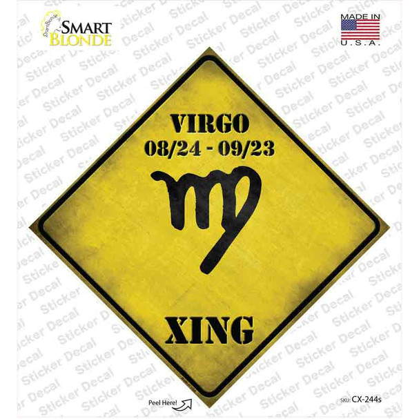 Virgo Zodiac Symbol Xing Novelty Diamond Sticker Decal