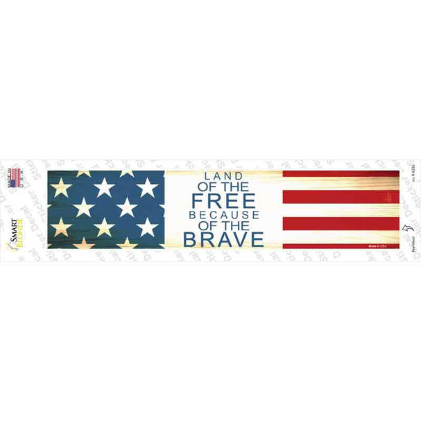 Land Of The Free Novelty Narrow Sticker Decal