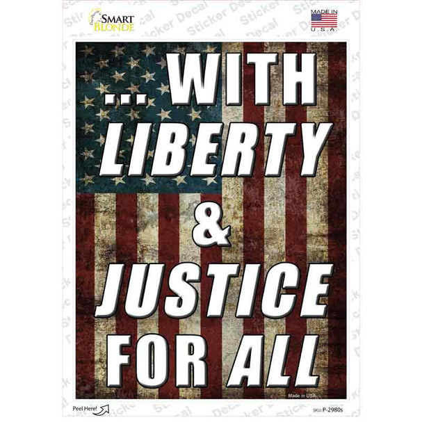 Liberty & Justice For All Novelty Rectangle Sticker Decal