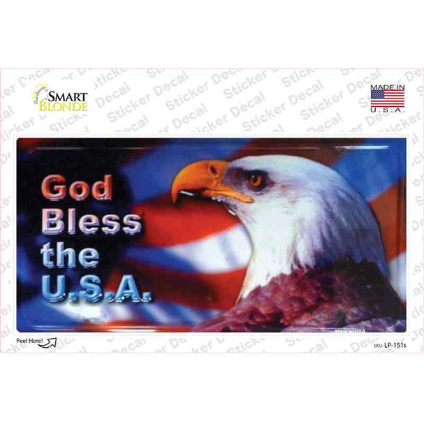 God Bless USA Eagle Novelty Sticker Decal