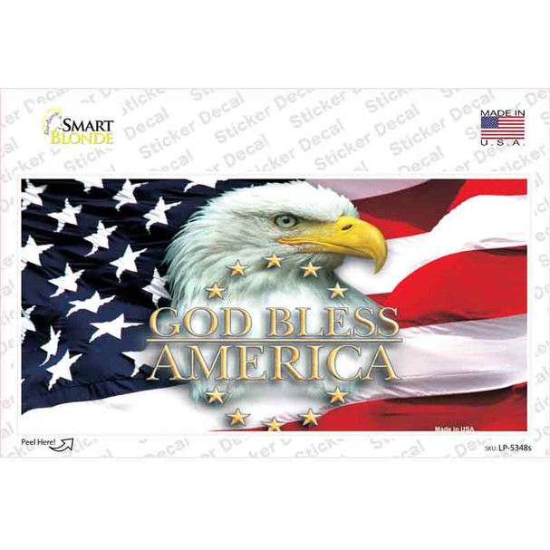 God Bless America Eagle Novelty Sticker Decal