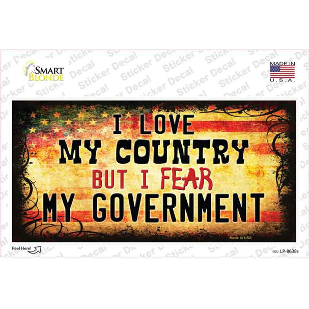 I Love My Country Novelty Sticker Decal
