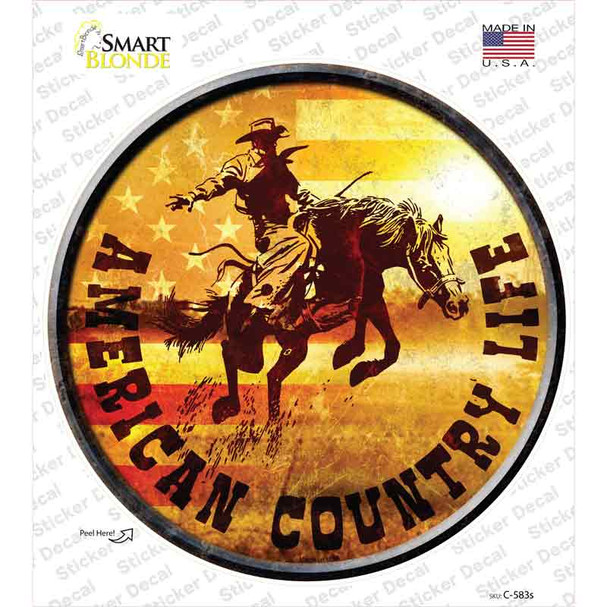 American Country Life Novelty Circle Sticker Decal