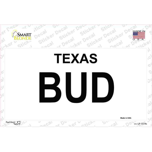 BUD Novelty Sticker Decal