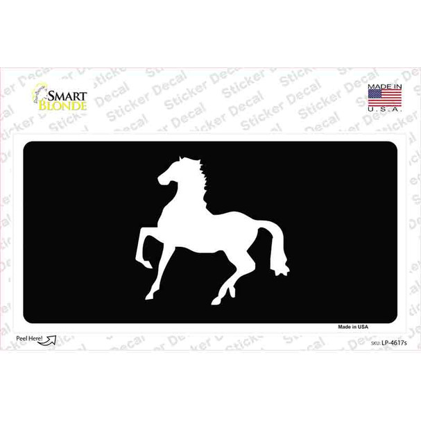 Horse on Black Novelty Sticker Decal