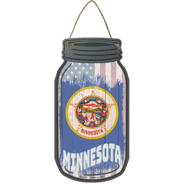 Minnesota | USA Flag Novelty Metal Mason Jar Sign