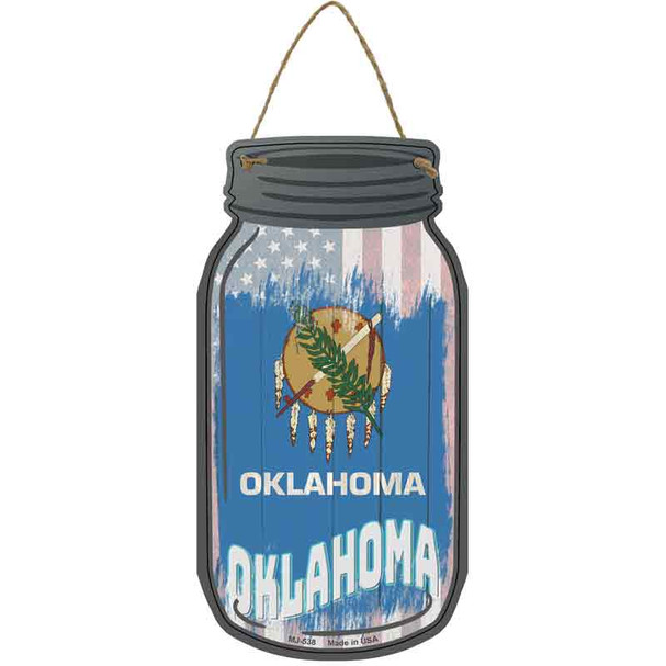 Oklahoma | USA Flag Novelty Metal Mason Jar Sign