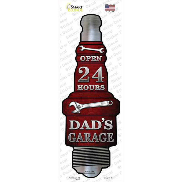 Dads Garage Novelty Spark Plug Sticker Decal