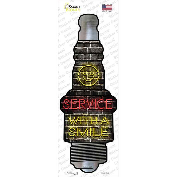 Service With A Smile Novelty Spark Plug Sticker Decal