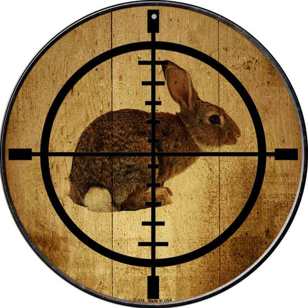 Rabbit Hunter Novelty Metal Circular Sign C-578