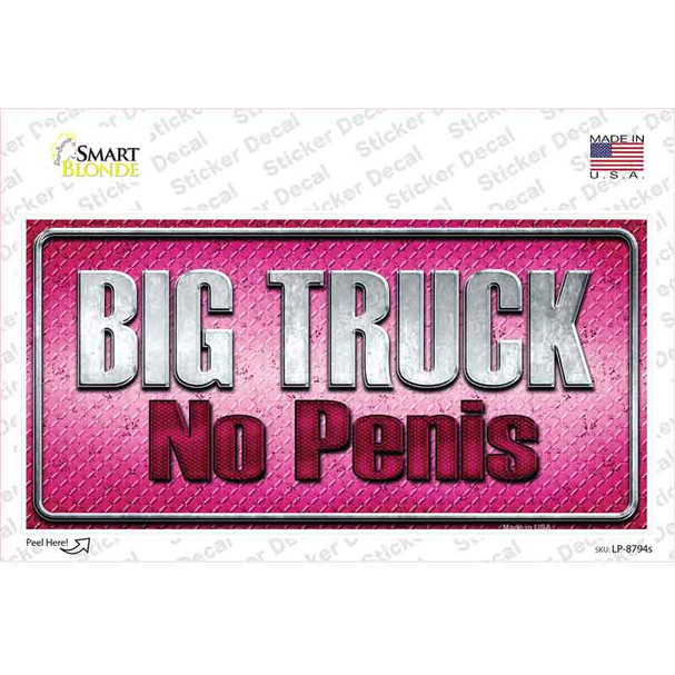 Big Truck No Penis Novelty Sticker Decal