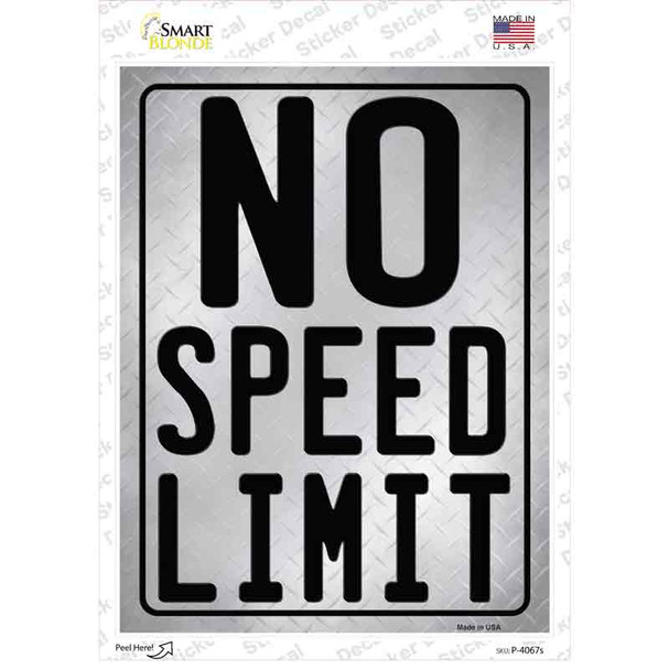 No Speed Limit Novelty Rectangle Sticker Decal