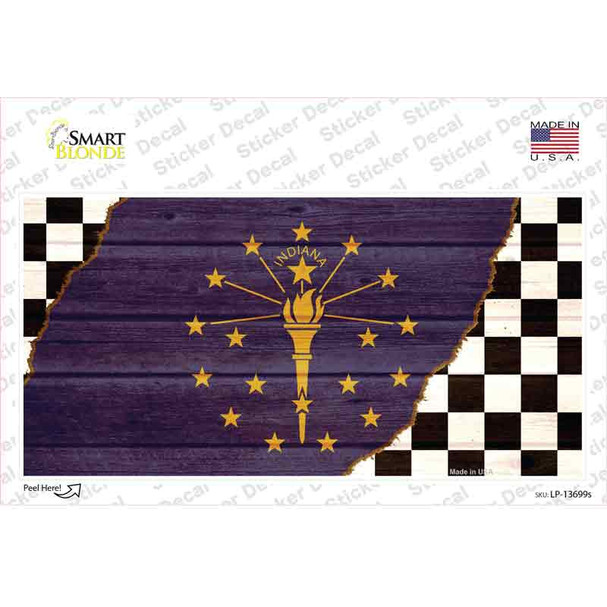 Indiana Racing Flag Novelty Sticker Decal