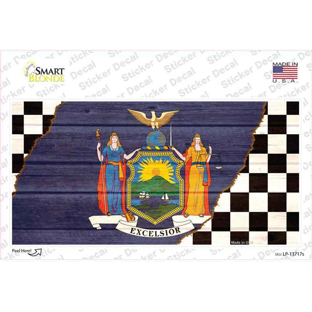 New York Racing Flag Novelty Sticker Decal