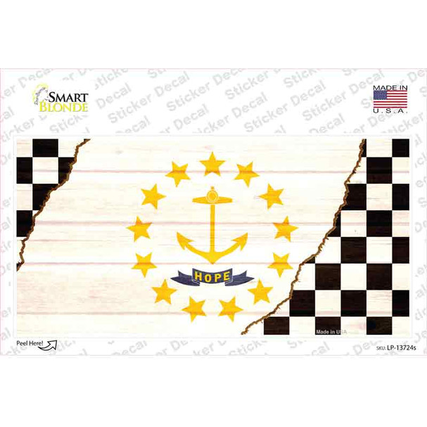 Rhode Island Racing Flag Novelty Sticker Decal