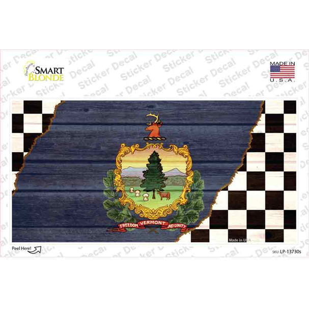 Vermont Racing Flag Novelty Sticker Decal