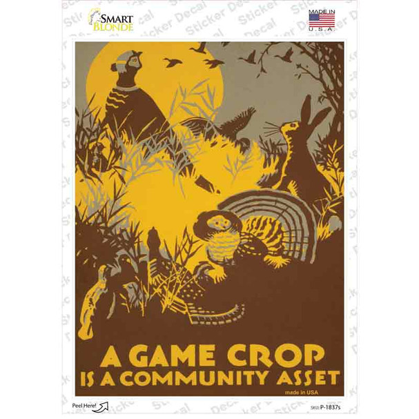 A Game Crop Vintage Poster Novelty Rectangle Sticker Decal