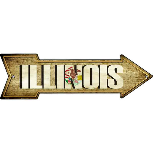 Illinois Novelty Metal Arrow Sign