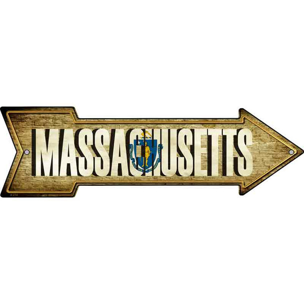 Massachusetts Novelty Metal Arrow Sign