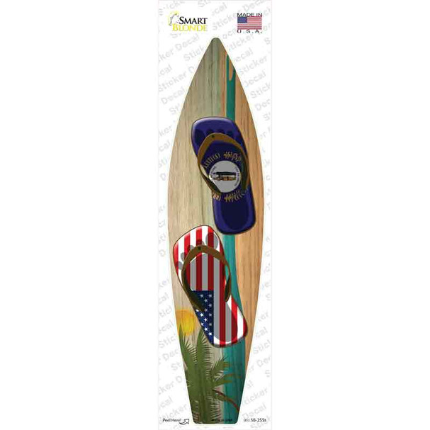 Kentucky Flag Flip Flop Novelty Surfboard Sticker Decal