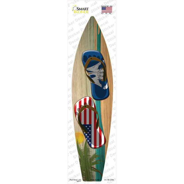 Louisiana Flag Flip Flop Novelty Surfboard Sticker Decal