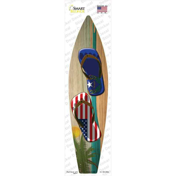 Nevada Flag Flip Flop Novelty Surfboard Sticker Decal