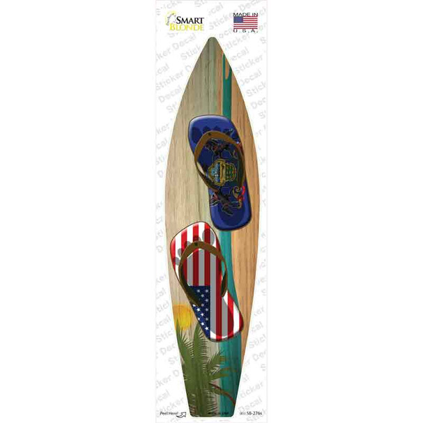 Pennsylvania Flag Flip Flop Novelty Surfboard Sticker Decal