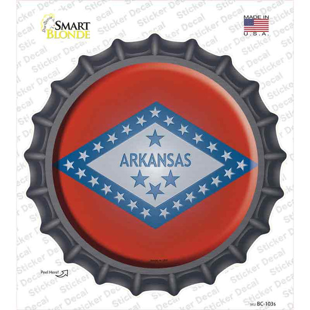 Arkansas State Flag Novelty Bottle Cap Sticker Decal