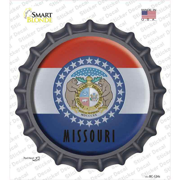 Missouri State Flag Novelty Bottle Cap Sticker Decal