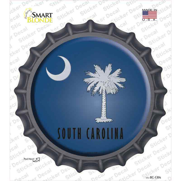 South Carolina State Flag Novelty Bottle Cap Sticker Decal