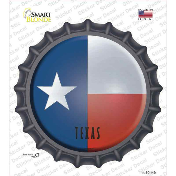 Texas State Flag Novelty Bottle Cap Sticker Decal