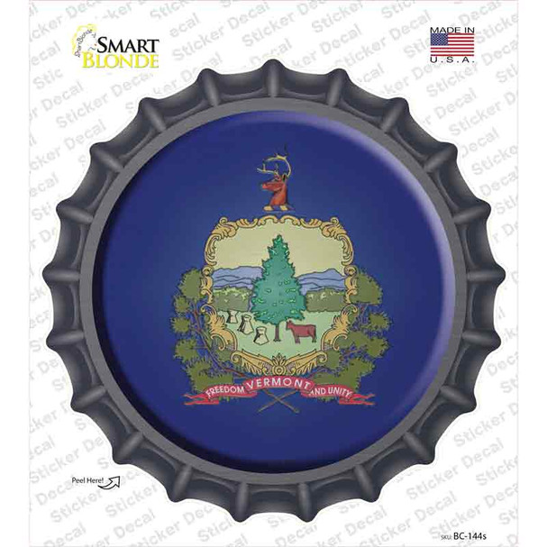 Vermont State Flag Novelty Bottle Cap Sticker Decal