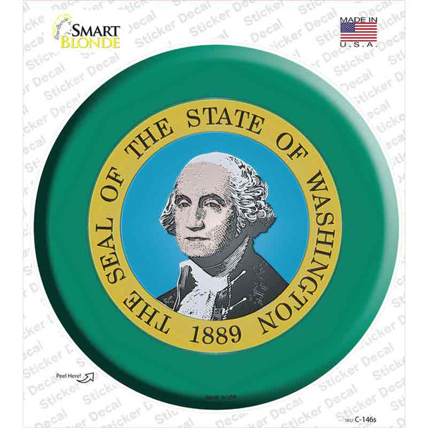 Washington State Flag Novelty Circle Sticker Decal