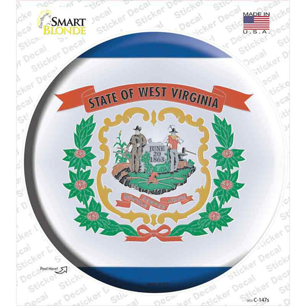 West Virginia State Flag Novelty Circle Sticker Decal