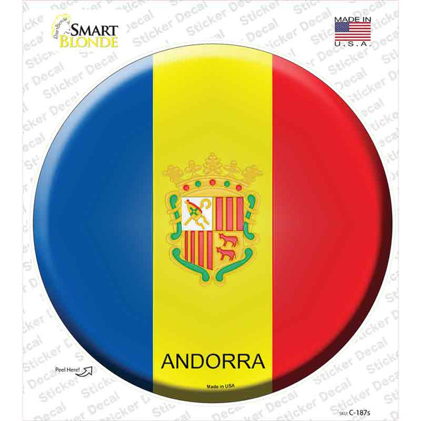 Andorra Country Novelty Circle Sticker Decal