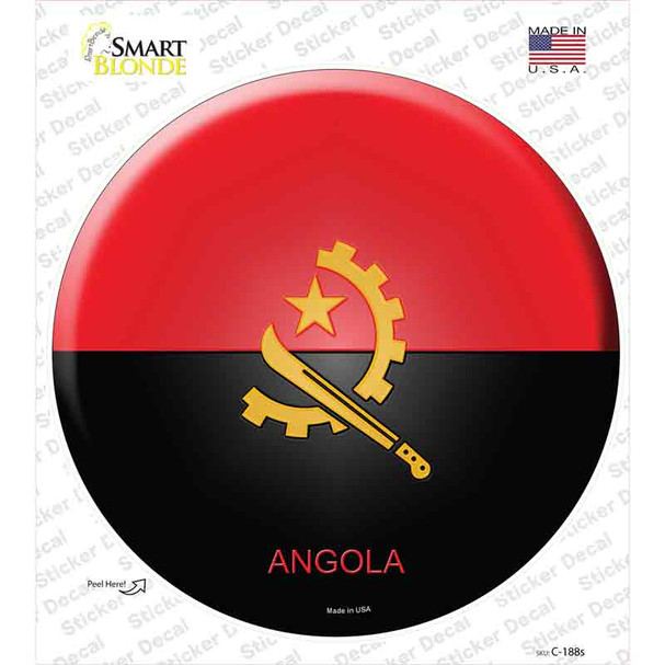 Angola Country Novelty Circle Sticker Decal