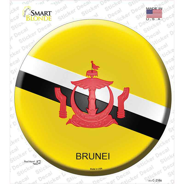 Brunei Country Novelty Circle Sticker Decal