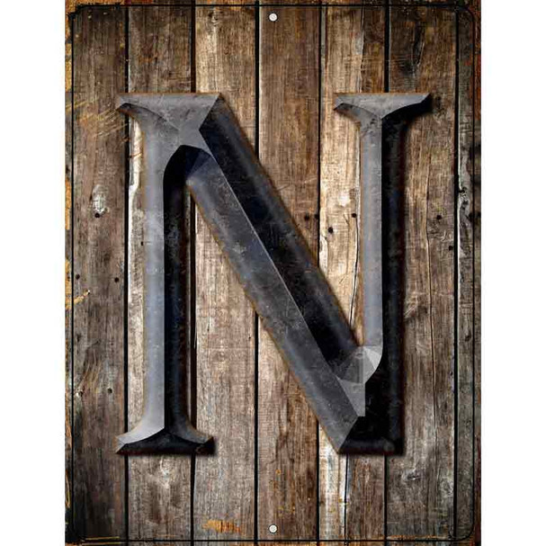 Letter N Metal Novelty Parking Sign