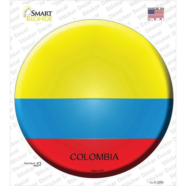 Colombia Country Novelty Circle Sticker Decal